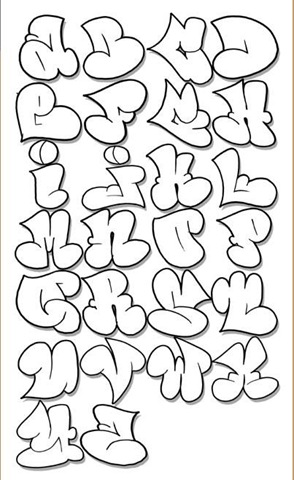 abecedario de graffiti. graffiti letras